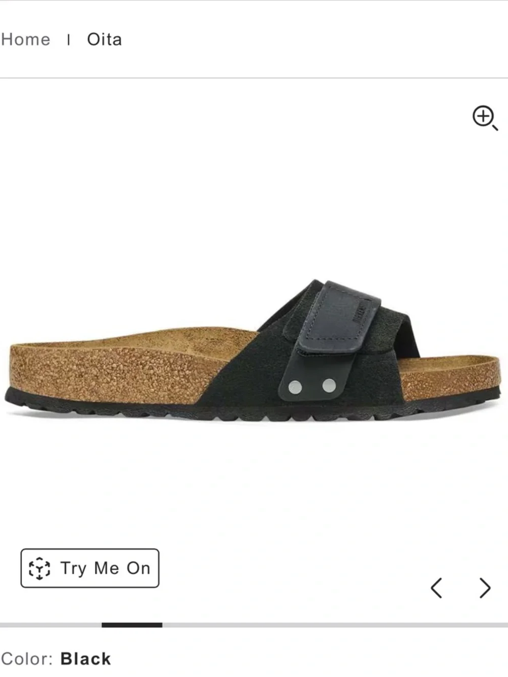 Birkenstock Oita Black Suede Cork Slide - Picture 3 of 8